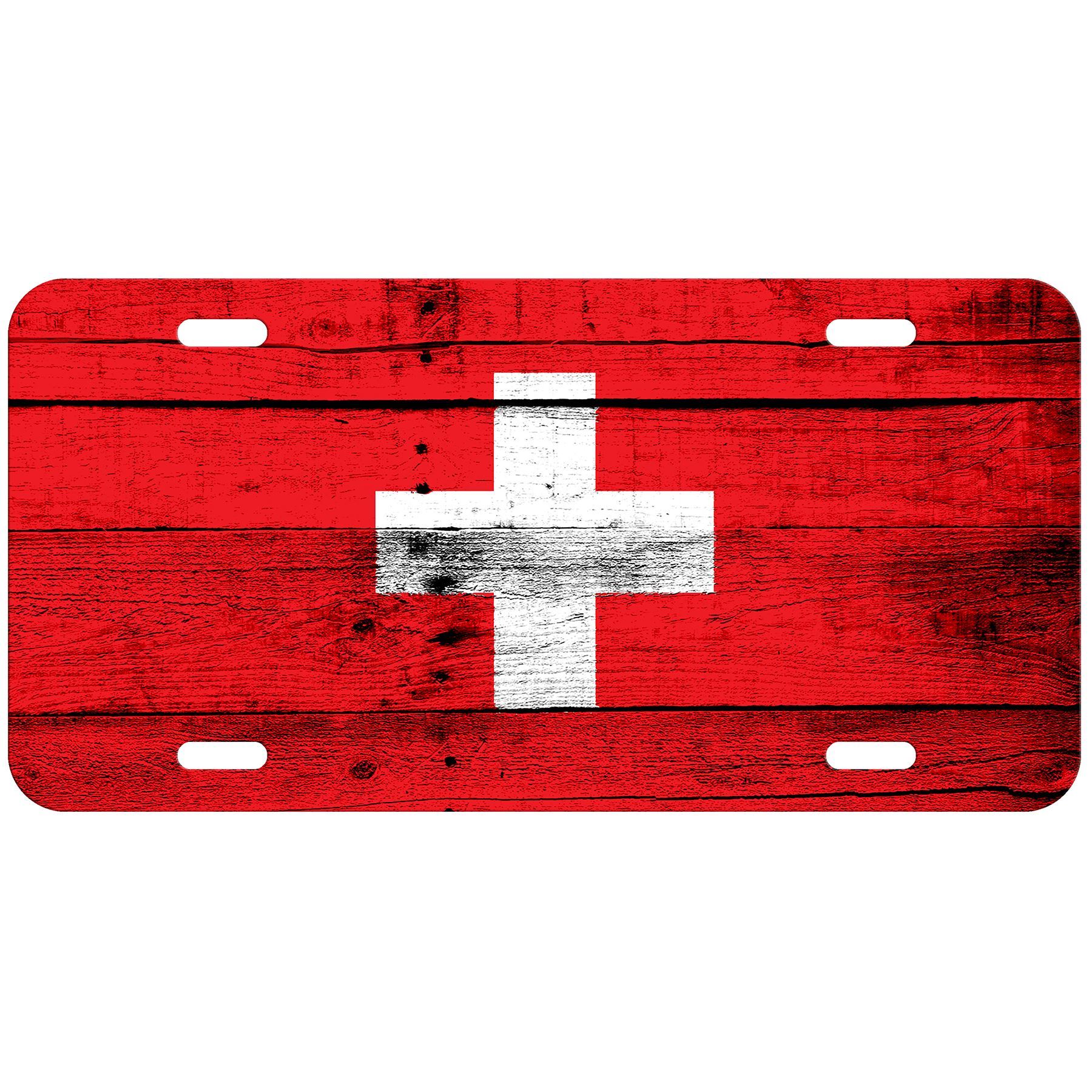 High Grade Aluminum License Plate - Flag of Switzerland (Swiss) - Many Options - Picture 9 of 10