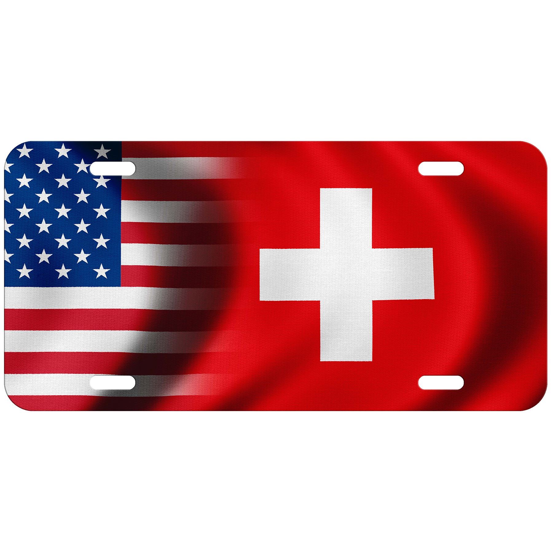 High Grade Aluminum License Plate - Flag of Switzerland (Swiss) - Many Options - Picture 8 of 10