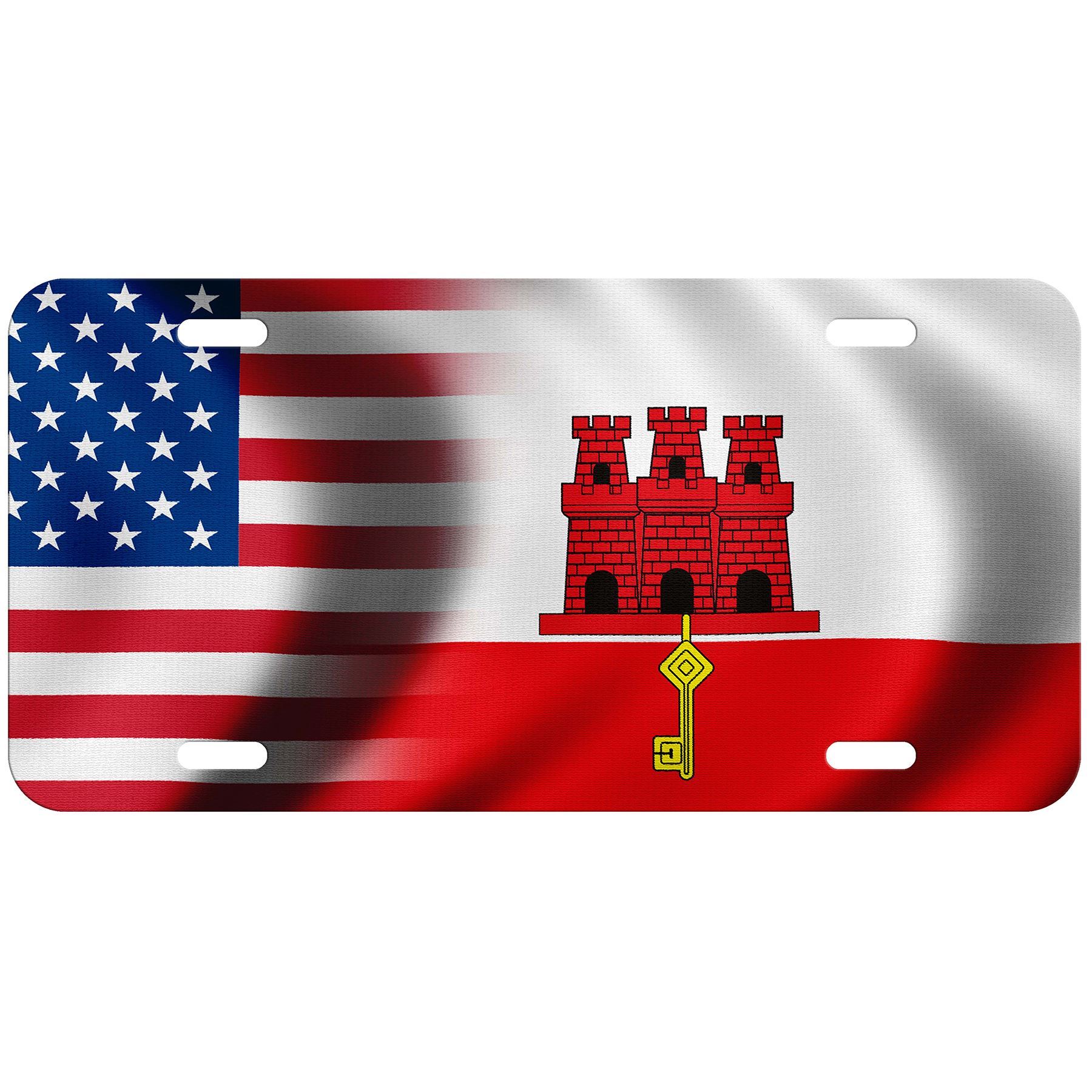 Aluminum License Plate - Flag of Gibraltar (Gibraltarian) - Many Options - Picture 8 of 10