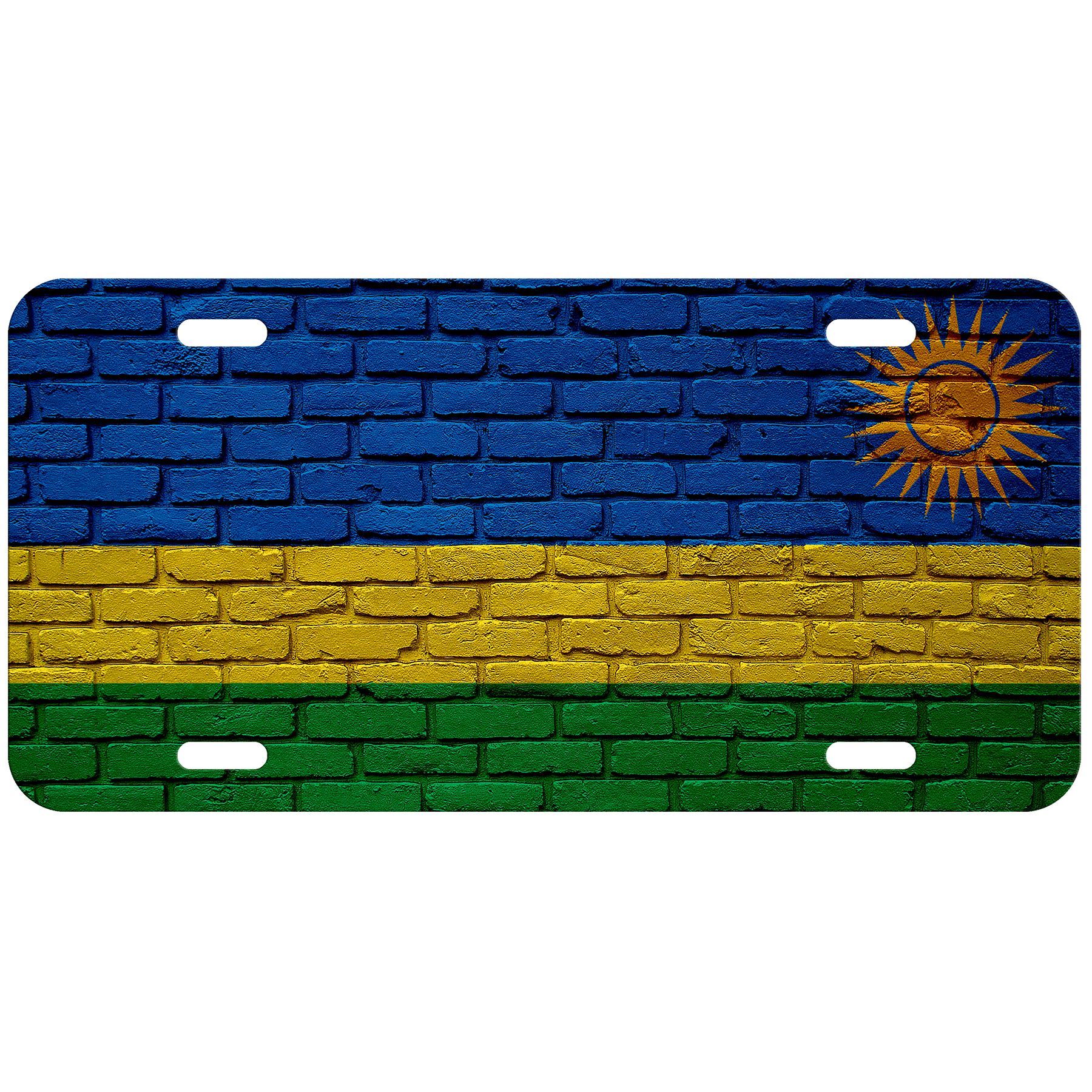 High Grade Aluminum License Plate - Flag of Rwanda (Rwandan) - Many Options - Picture 2 of 10