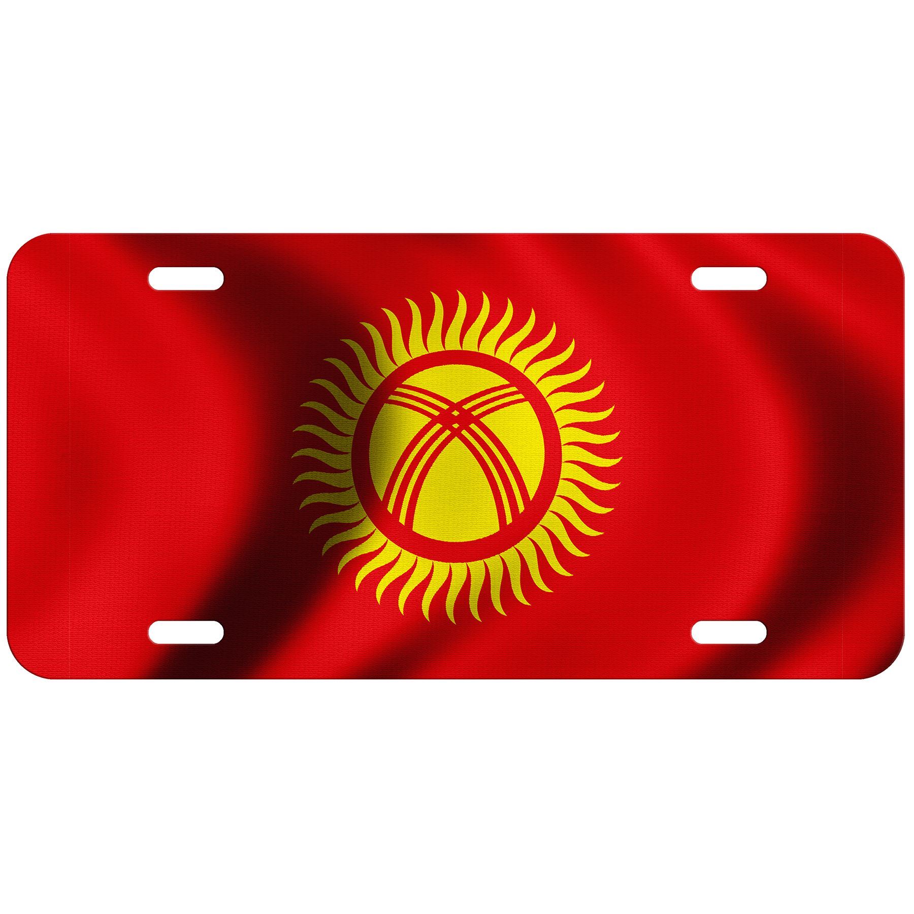 High Grade Aluminum License Plate - Flag of Kyrgyzstan (Kyrgyz) - Many Options - Picture 7 of 10