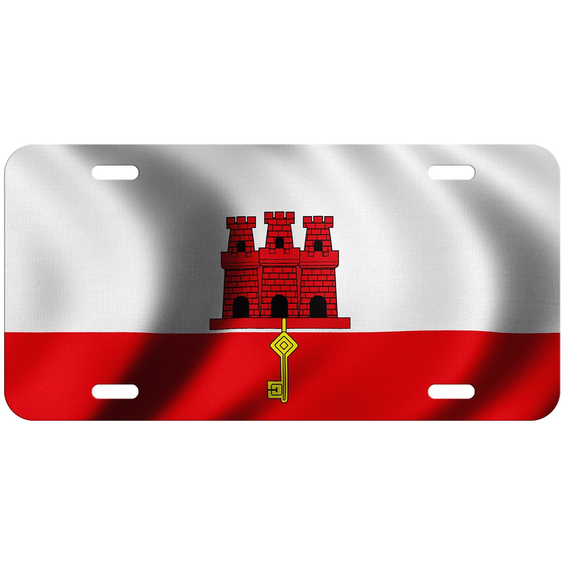 Aluminum License Plate - Flag of Gibraltar (Gibraltarian) - Many Options - Picture 7 of 10