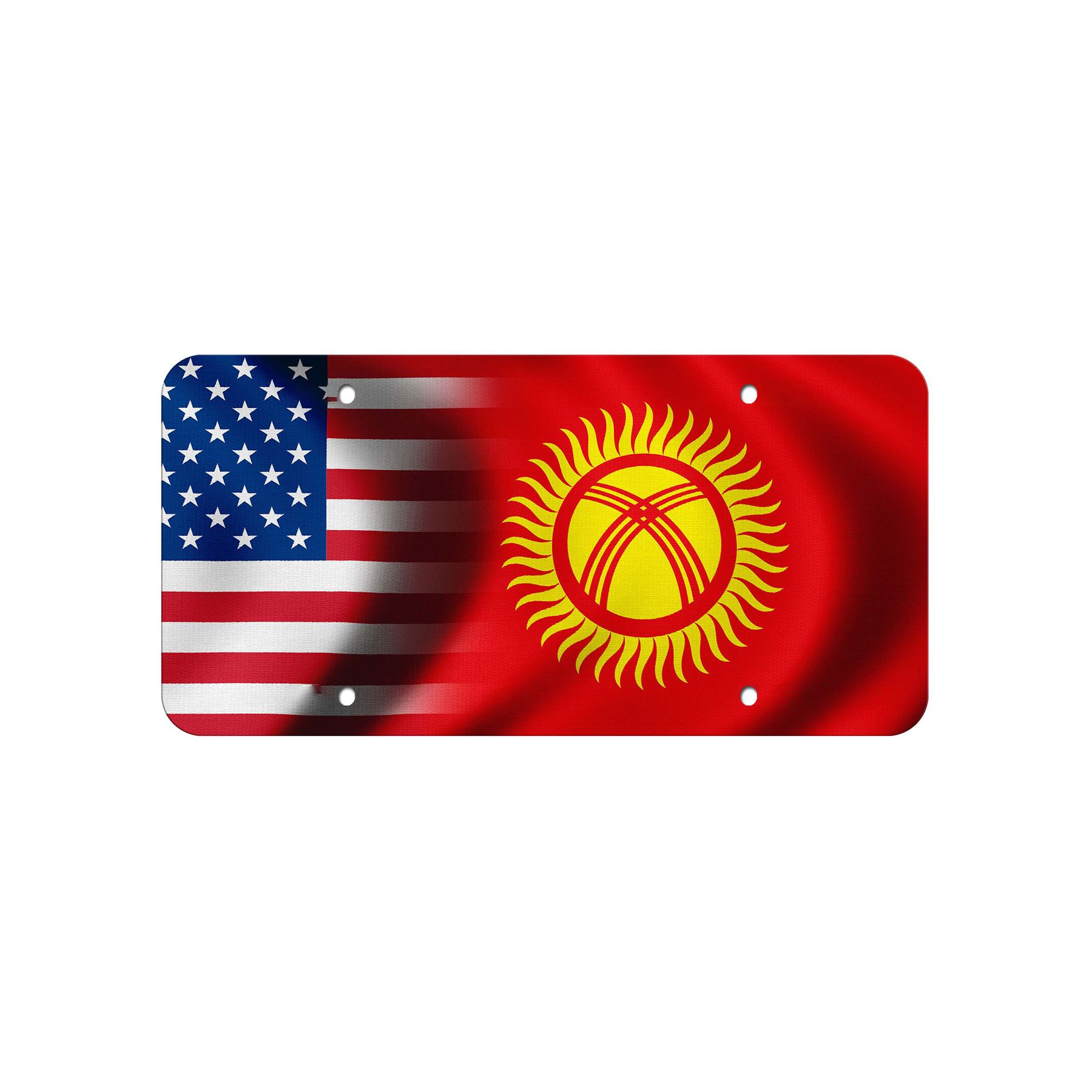 High Grade Aluminum License Plate - Flag of Kyrgyzstan (Kyrgyz) - Many Options - Picture 8 of 10