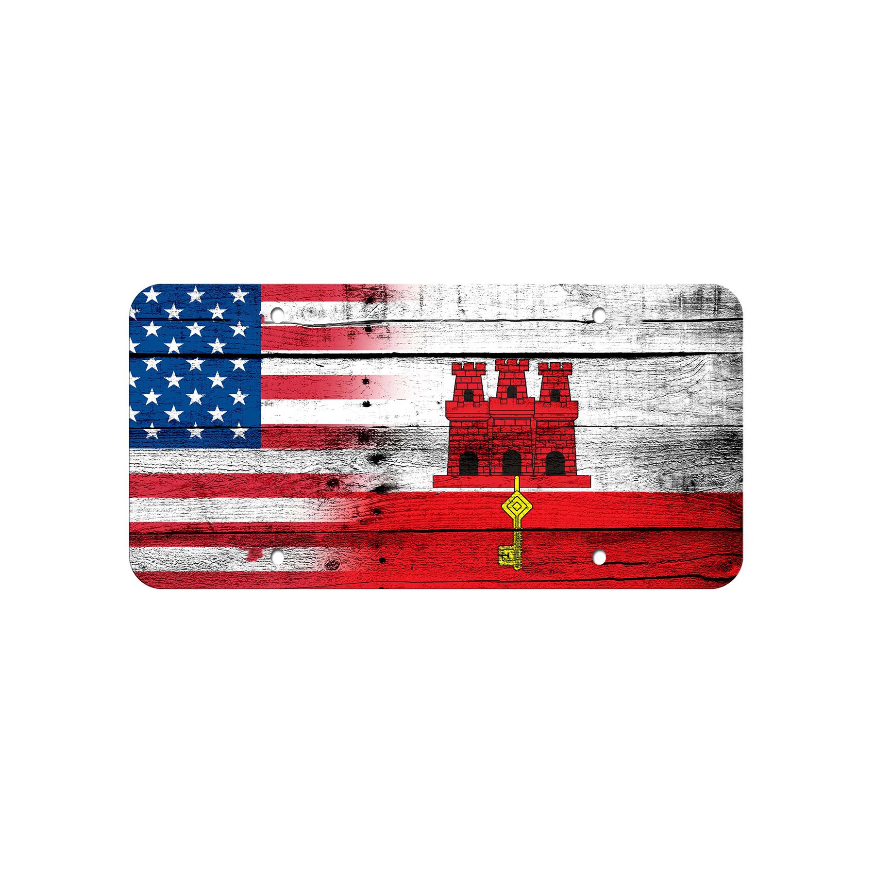 Aluminum License Plate - Flag of Gibraltar (Gibraltarian) - Many Options - Picture 10 of 10