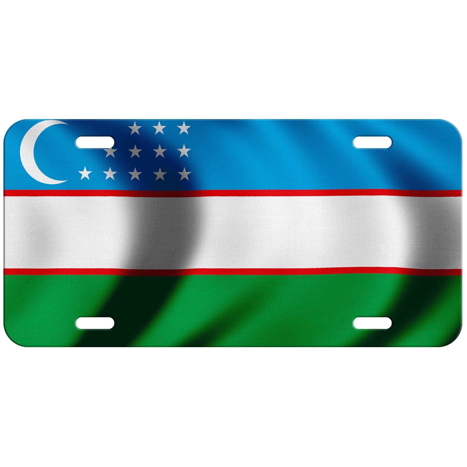 High Grade Aluminum License Plate - Flag of Uzbekistan (Uzbek) - Many Options - Picture 7 of 10