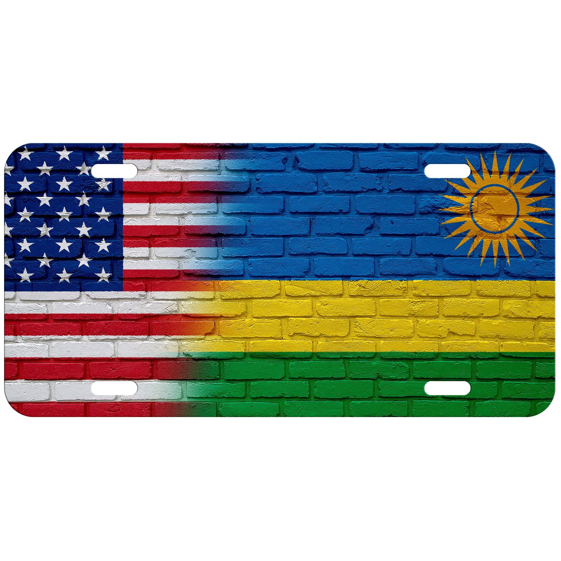 High Grade Aluminum License Plate - Flag of Rwanda (Rwandan) - Many Options - Picture 3 of 10