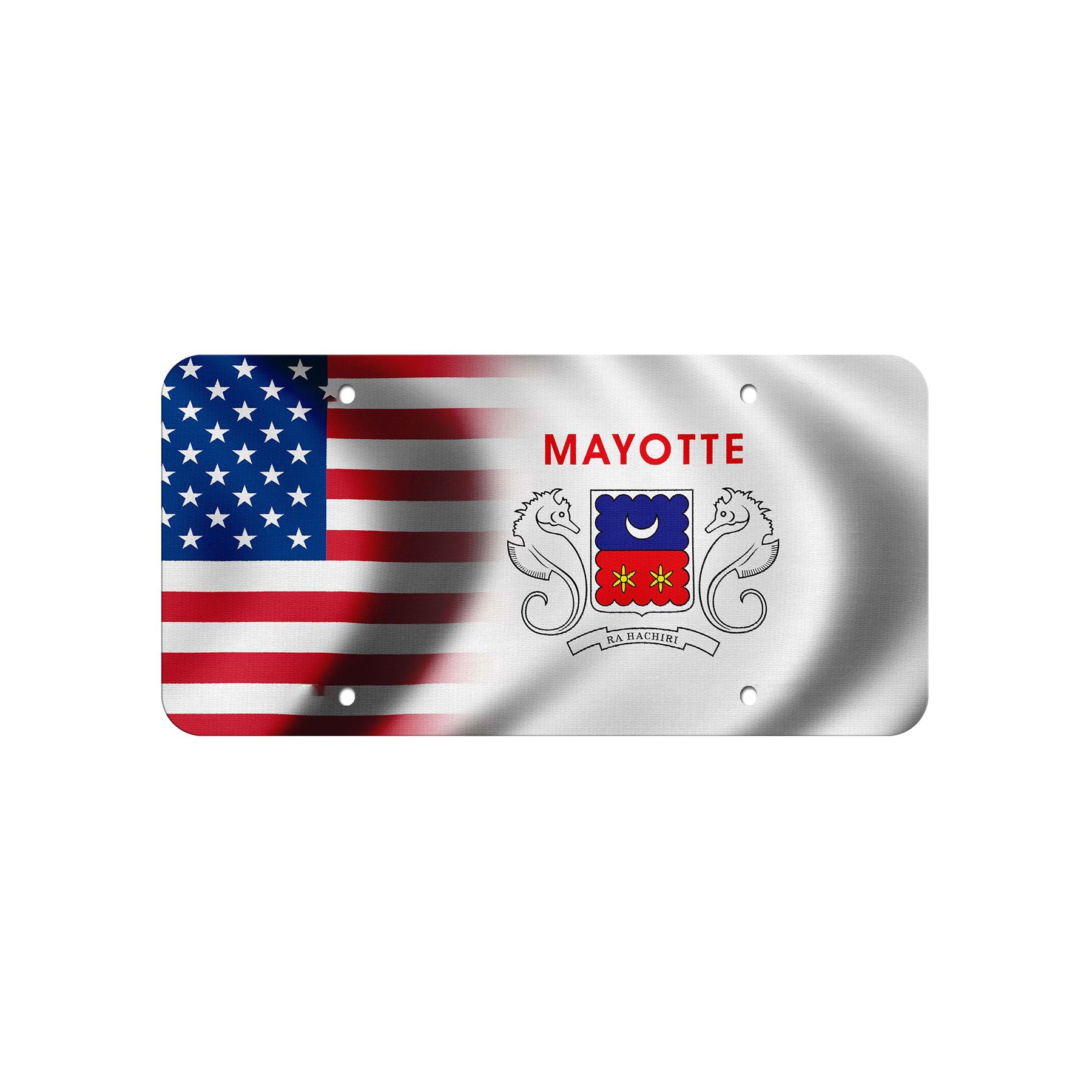 High Grade Aluminum License Plate - Flag of Mayotte (Mahorais) - Many Options - Picture 8 of 10