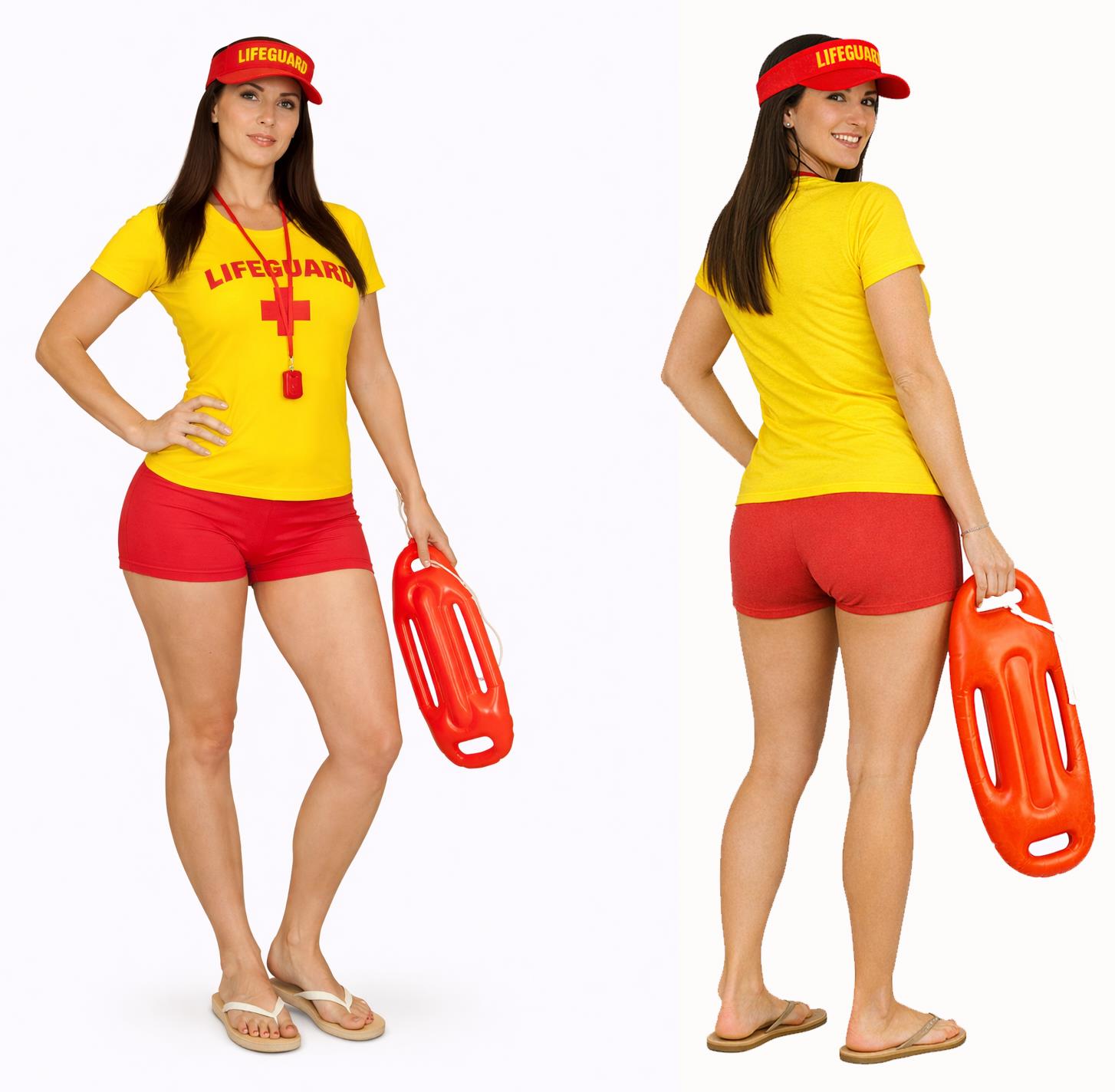 Womens Lifeguard Seaside Hen Night Party Beach Fancy Dress Costume
