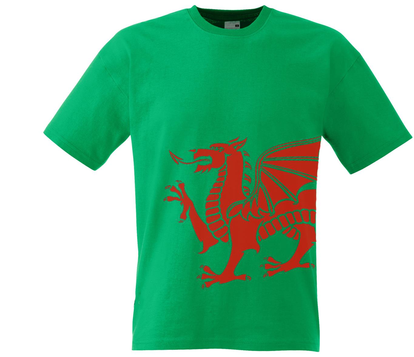 Unisex Green Dragon Red Welsh Rugby TShirt Shirt Wales WRU Union Sport