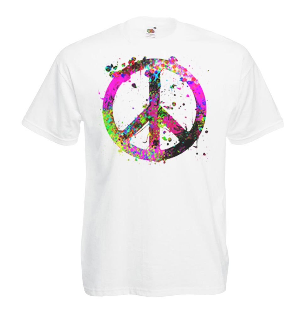 hippie peace sign design t-shirt men/'s peace symbol tee shirt for men