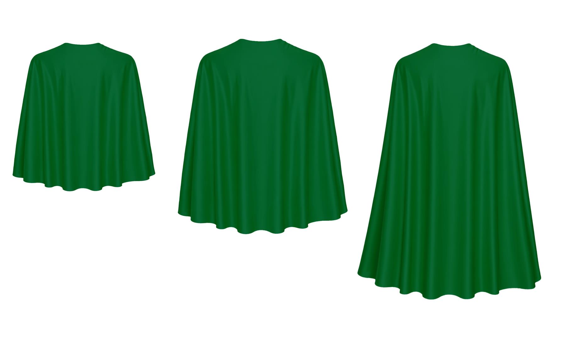 Adults Emerald Green Plain Superhero Cape Fancy Dress Accessory [3 lengths]  | eBay