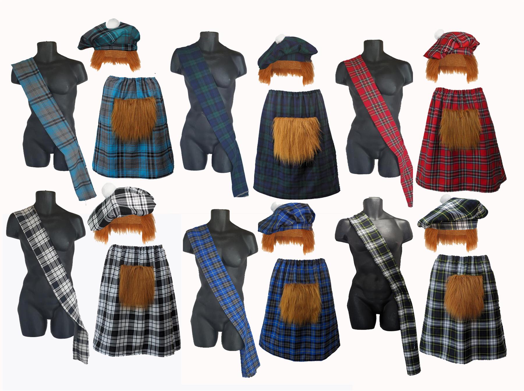 Adults Tartan Kilt Sash & Tam Hat Burns Night Scotland Scotsman Fancy Dress | eBay Adults Tartan Kilt Sash & Tam Hat Burns Night Scotland Scotsman Fancy Dress | eBay