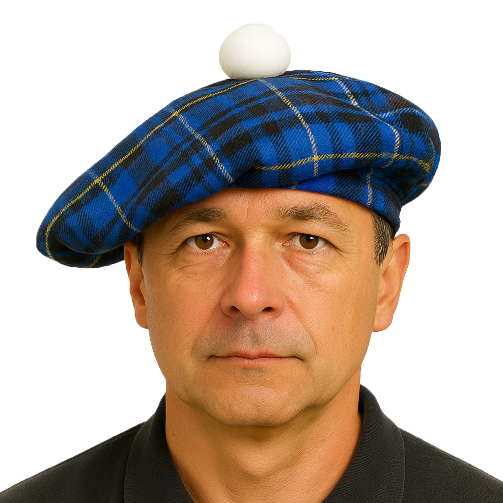 Adults Tartan Tam O'Shanter Hat Burns Night St Andrews Day Scottish Fancy Dress - Picture 14 of 22