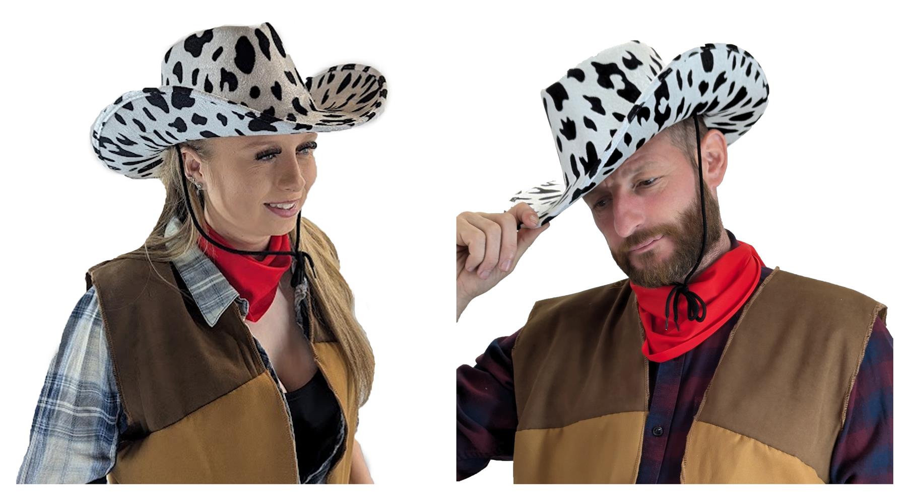 Erwachsene Cowboy Cowgirl Hut Wilder Westen Western Kostüm Zubehör Paket - Produktbild 1