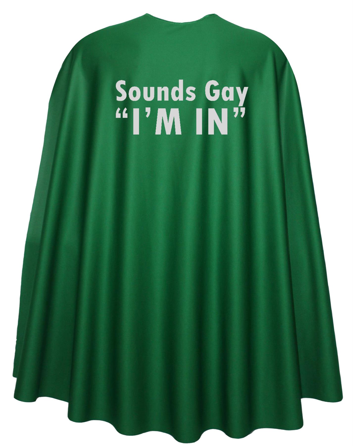 Adults 35" Sounds Gay "im in" Superhero Cape LGBT Gay Pride March Fancy Dress - Picture 4 of 9