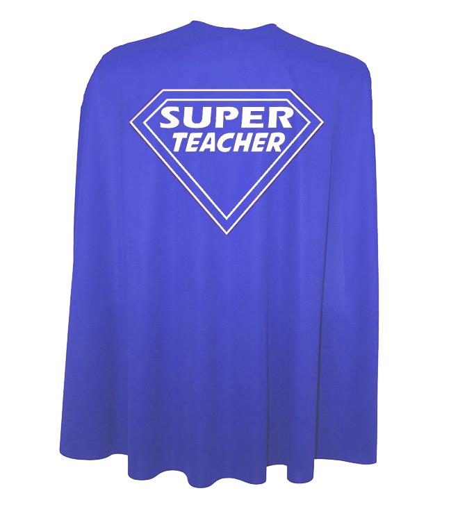 Adults 35" Length Super Teacher Superhero Cape School Hero Fancy Dress - Picture 7 of 8