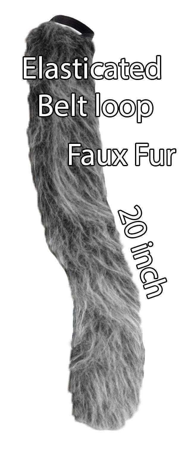 Kinder 20 Zoll Tier Wolf Fuchs Katze Hund Eichhörnchen Kunstfell Schwanz Kostüm Accessoire - Bild 11 von 14