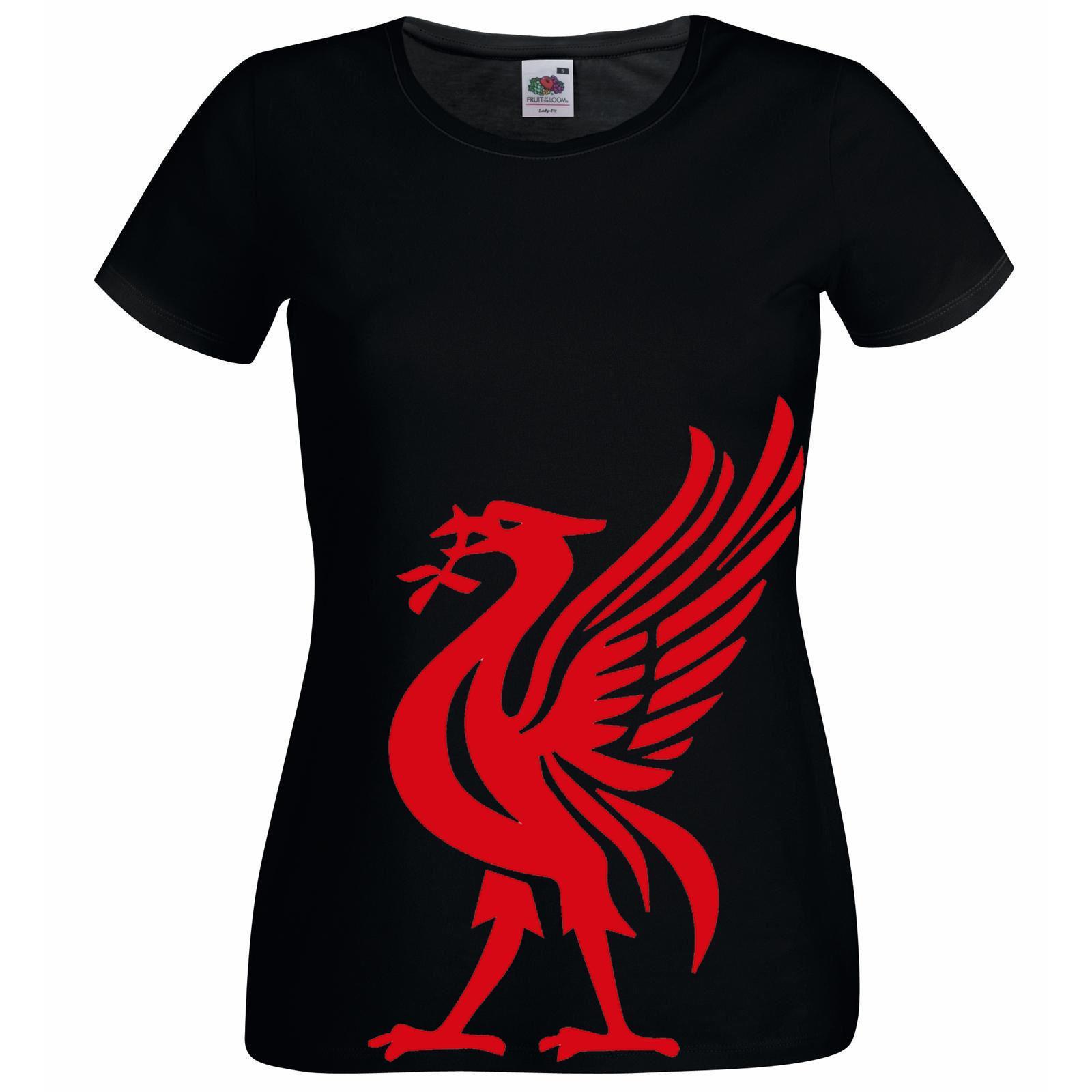 GTS - Camiseta Calce Pájaro Hígado Rojo YNWA Liverpool Scouse Scouser Negra Dama - Imagen 4 de 8