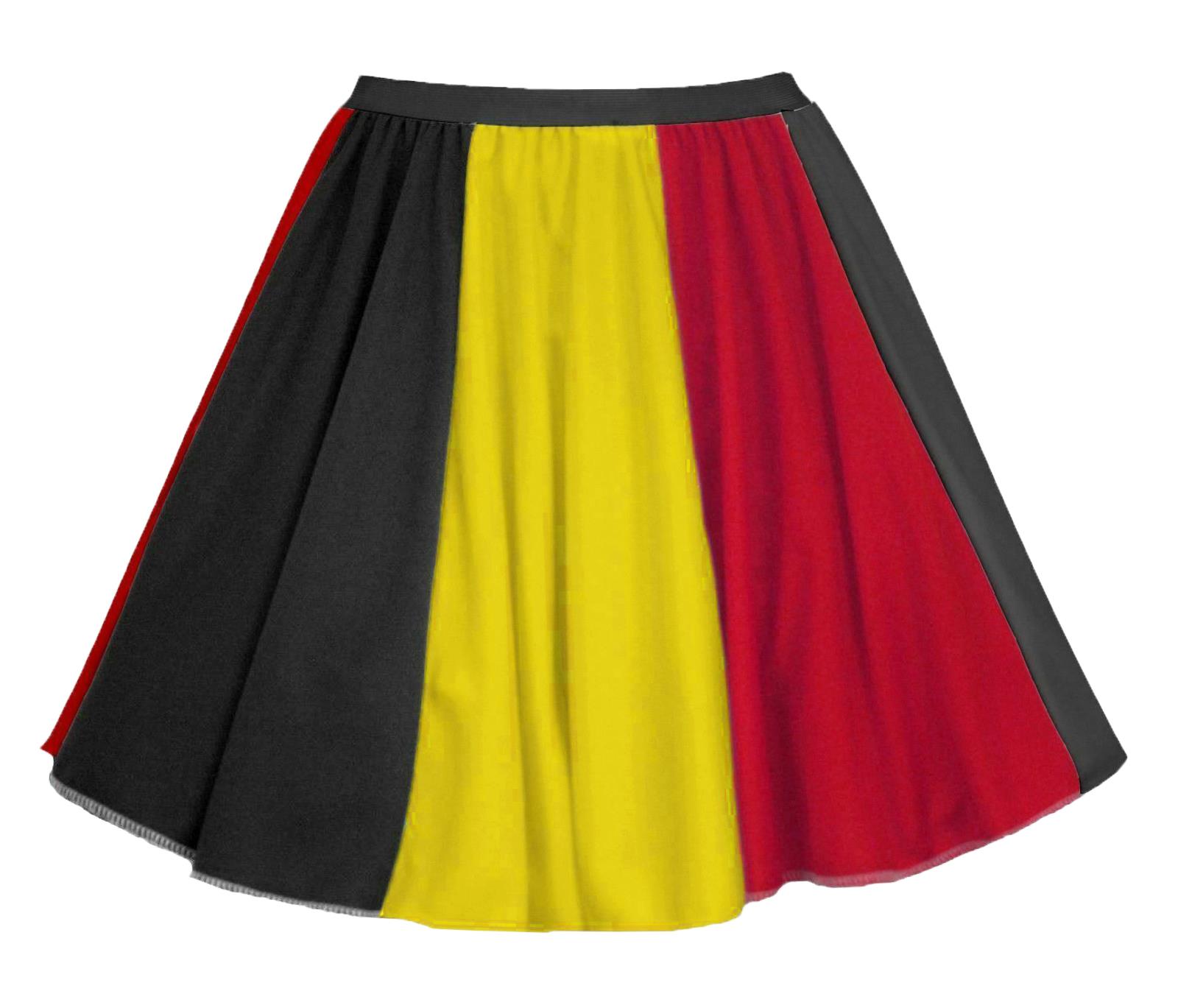 Womens Belgium National Flag Panel Skater Skirt Patriotic Supporters Fancy Dress - Picture 3 of 3