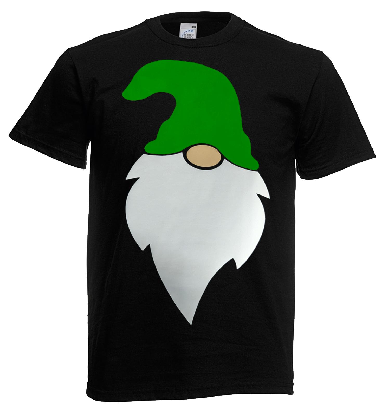 Adults Scandanavian Festive Gonk Gnome Nordic Santa Claus Black Unisex T-Shirt - Picture 31 of 50