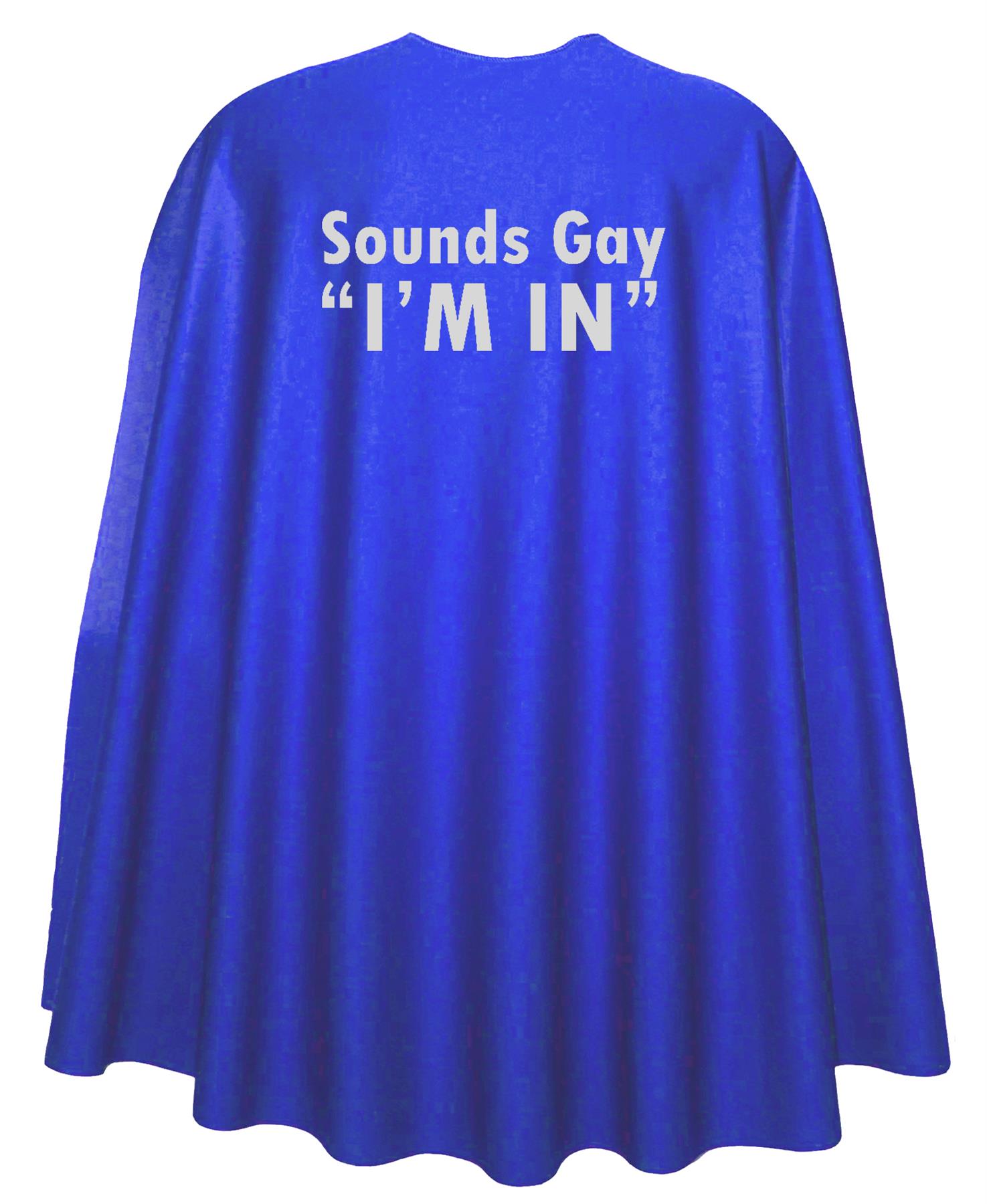 Adults 35" Sounds Gay "im in" Superhero Cape LGBT Gay Pride March Fancy Dress - Picture 3 of 9