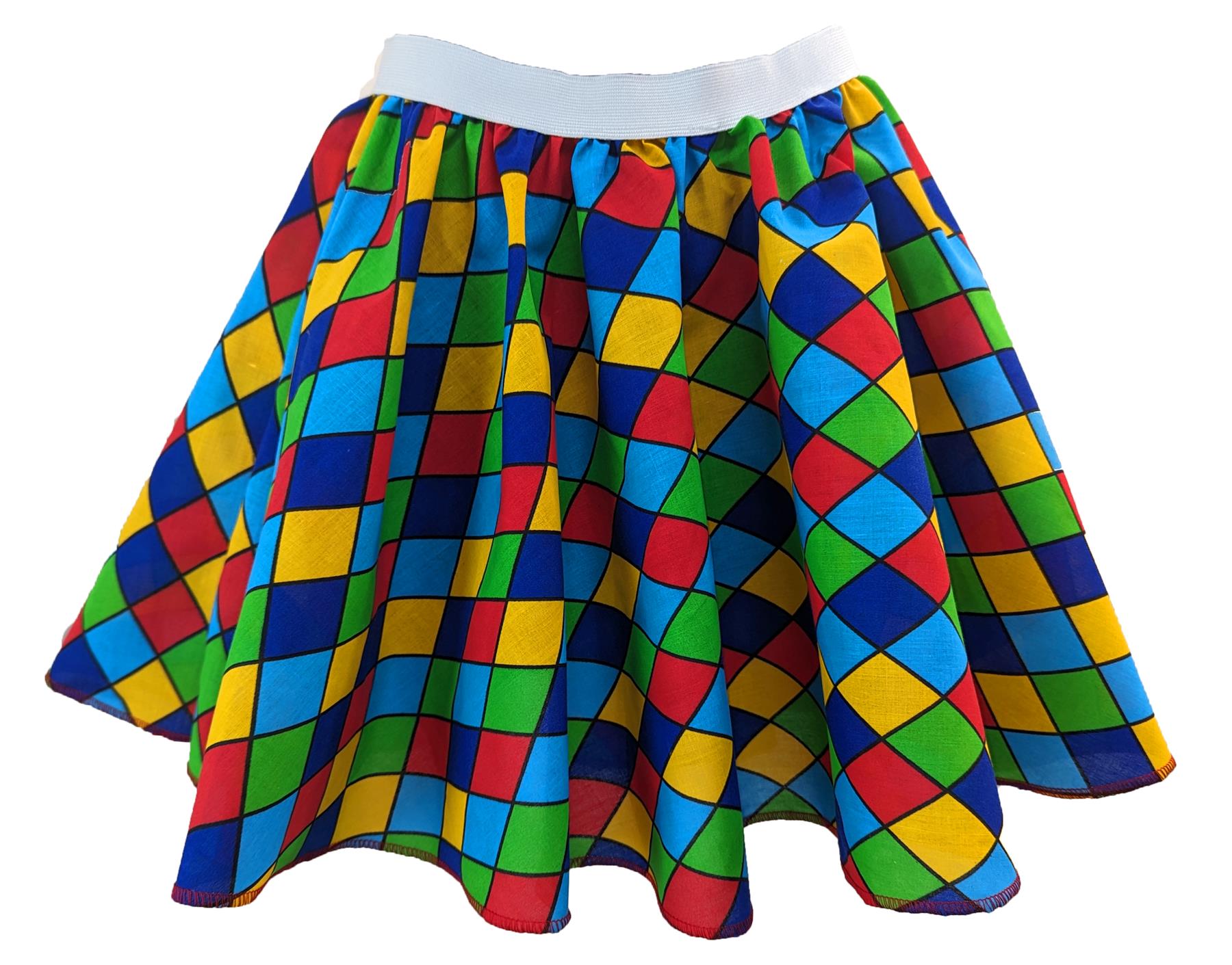 Vestido elegante grande de payaso falda payaso circo de 15" de largo con retazos multicolores para niños - Imagen 2 de 3