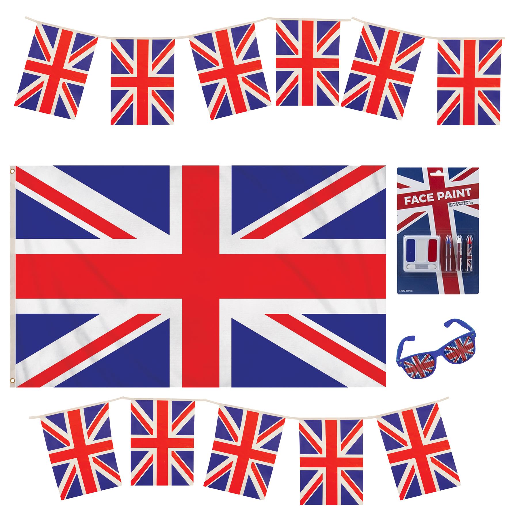Great Britain Union Jack Flag 4 Piece Party Decoration Kit