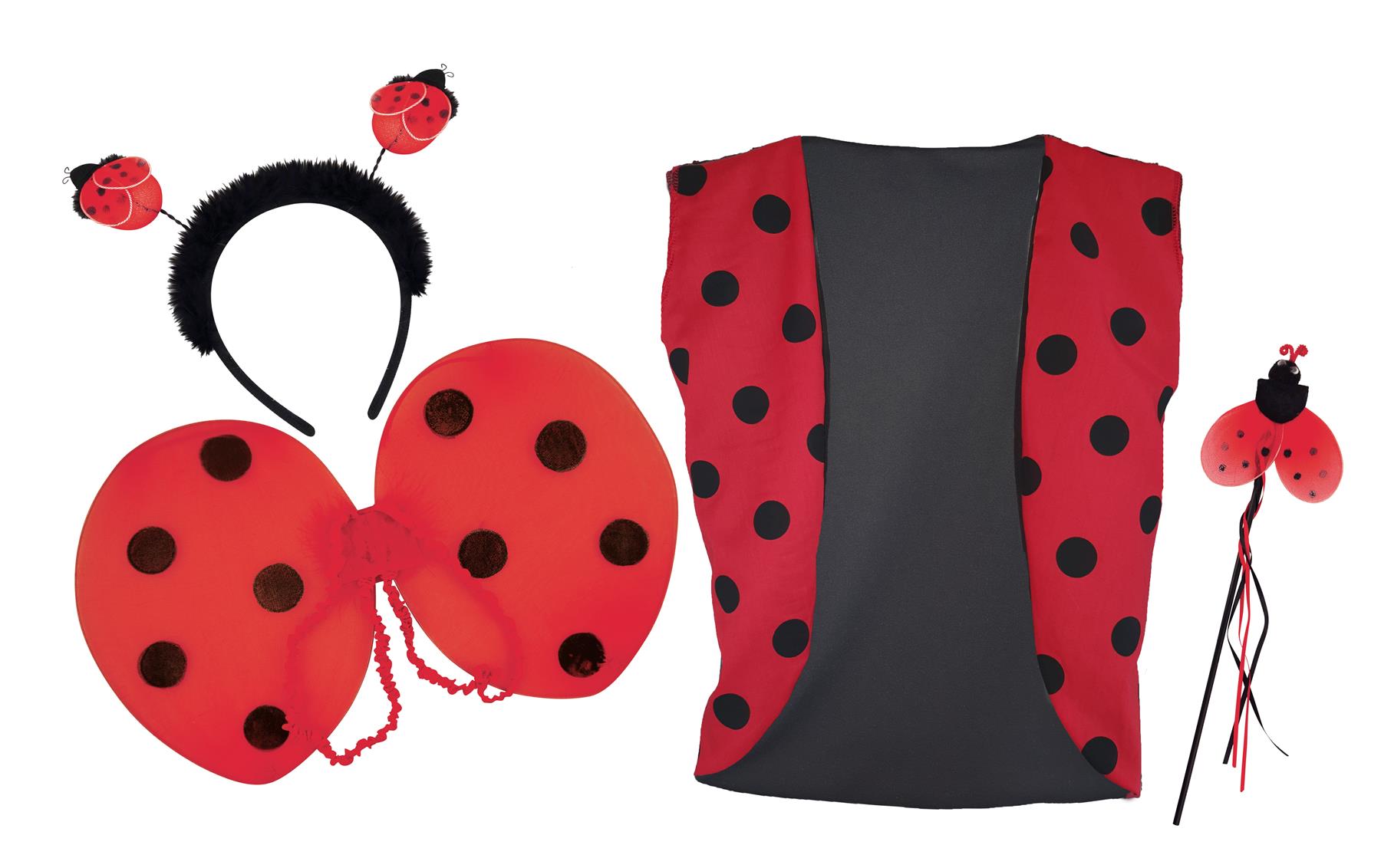 Childs Insect Ladybird Bug Waistcoat & 3 Piece Wings World Book Day Fancy Dress - Picture 2 of 9