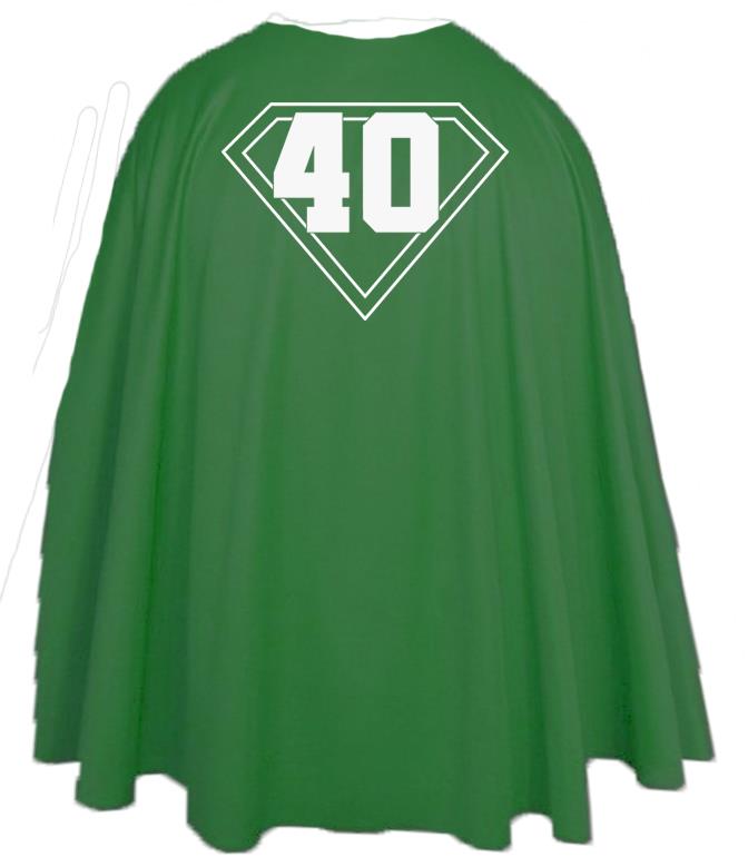 Adults 40th Birthday Celebration 35" Length Superhero Cape Fancy Dress - Picture 4 of 7