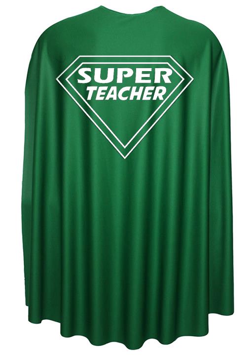 Adults 35" Length Super Teacher Superhero Cape School Hero Fancy Dress - Picture 3 of 8
