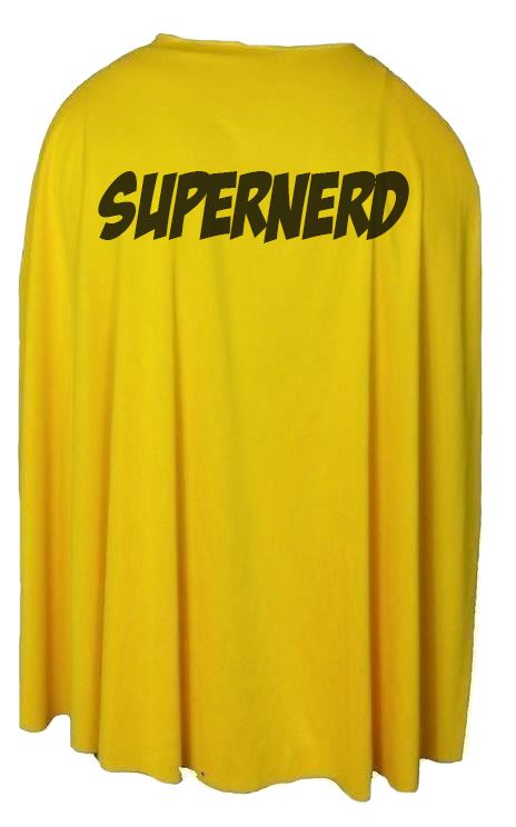 Adults 35" Length Super Nerd Dork Dweeb Superhero Cape - Picture 7 of 7