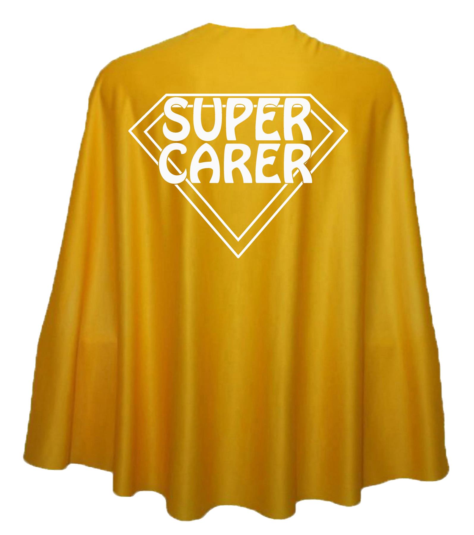Adults 35" Length Super Carer Superhero Cape Fancy Dress Costume Accessory - Picture 3 of 9