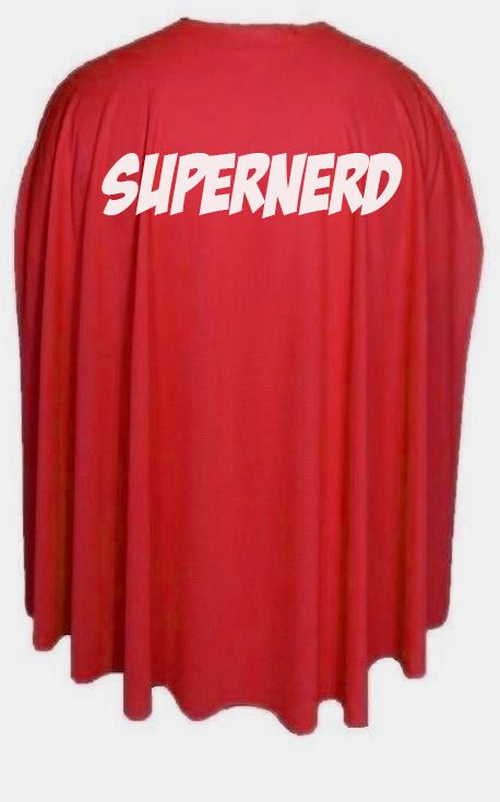 Adults 35" Length Super Nerd Dork Dweeb Superhero Cape - Picture 6 of 7