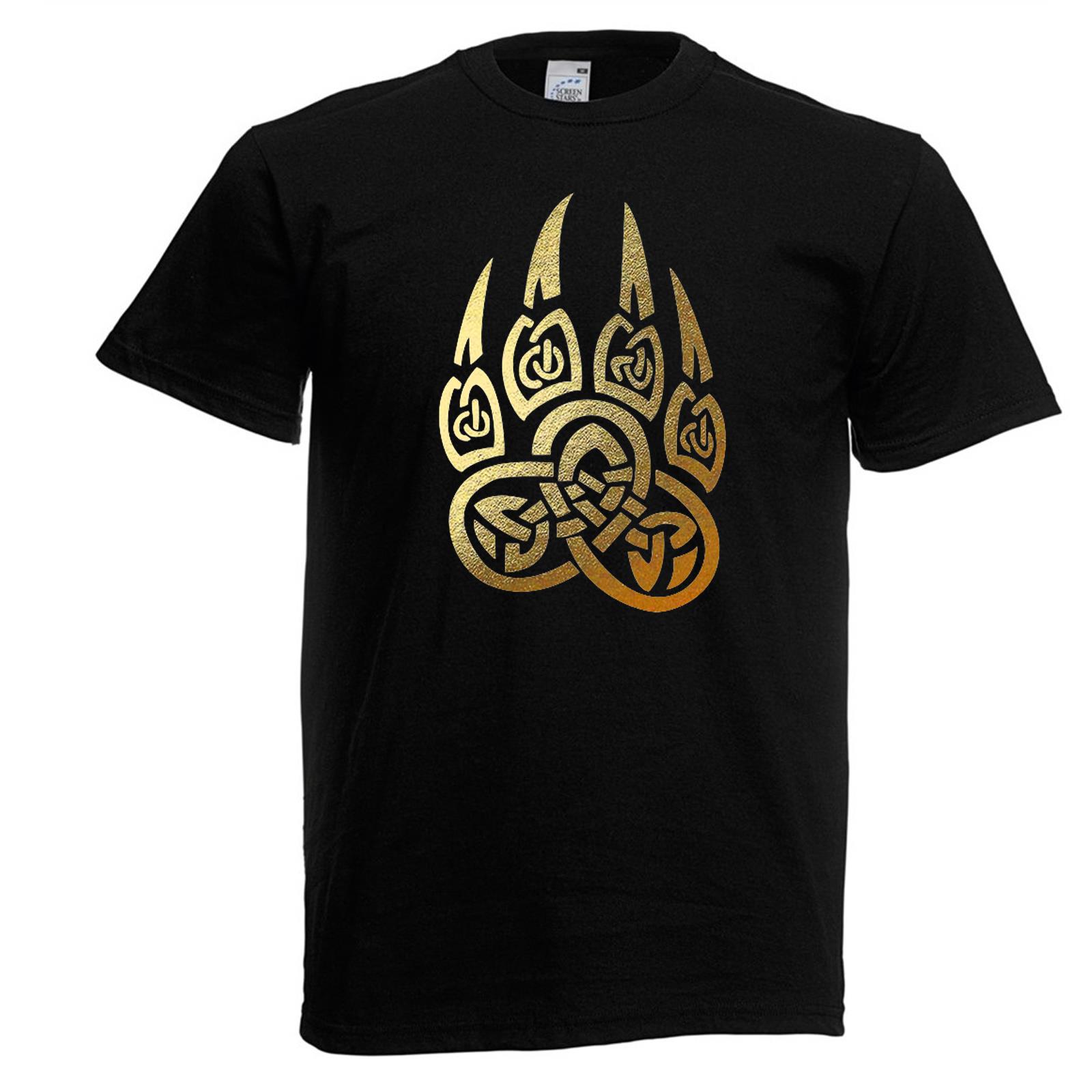 Adults Norse Viking Berserker Warrior Bear Odin Symbol Unisex Black T-Shirt - Picture 8 of 8