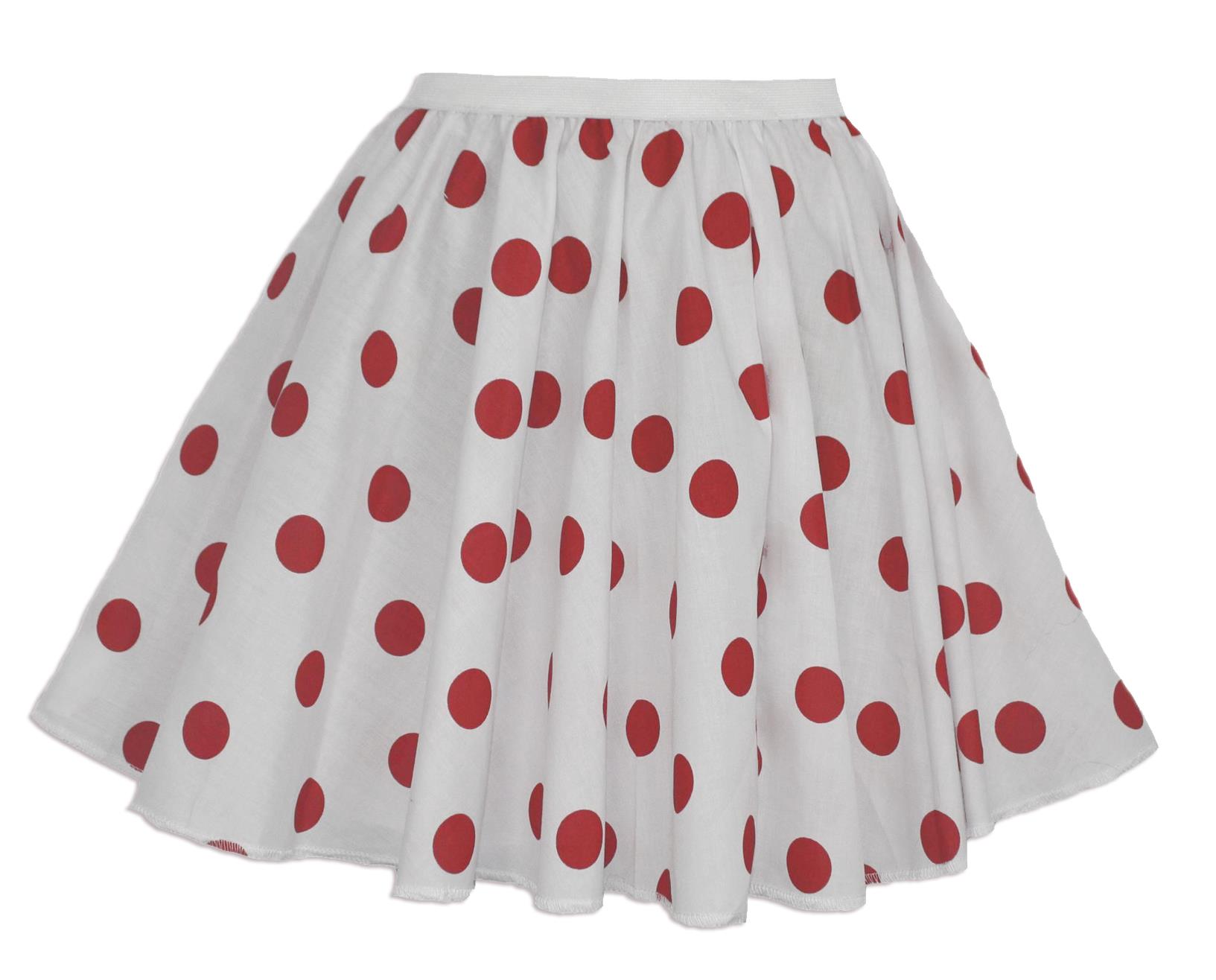 Childs Red Nose Day Comic Relief Polka Dot Skater Skirt Fancy Dress - Picture 4 of 5
