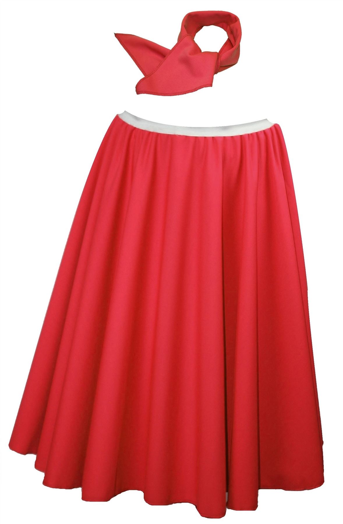 26/" Bright Red Rock /& Roll Skirt Neck Tie With Elasticated Waist band