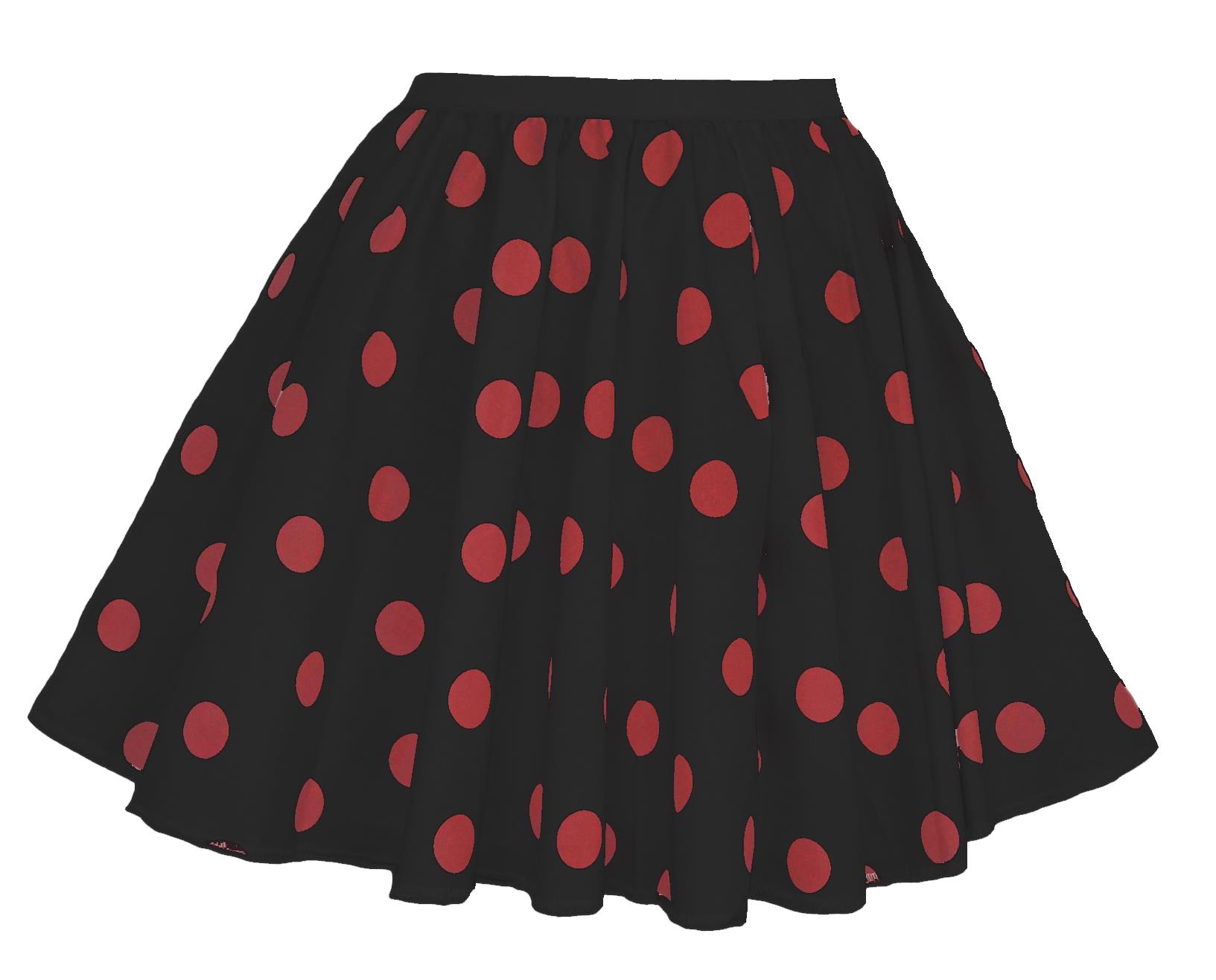 Childs Red Nose Day Comic Relief Polka Dot Skater Skirt Fancy Dress - Picture 3 of 5