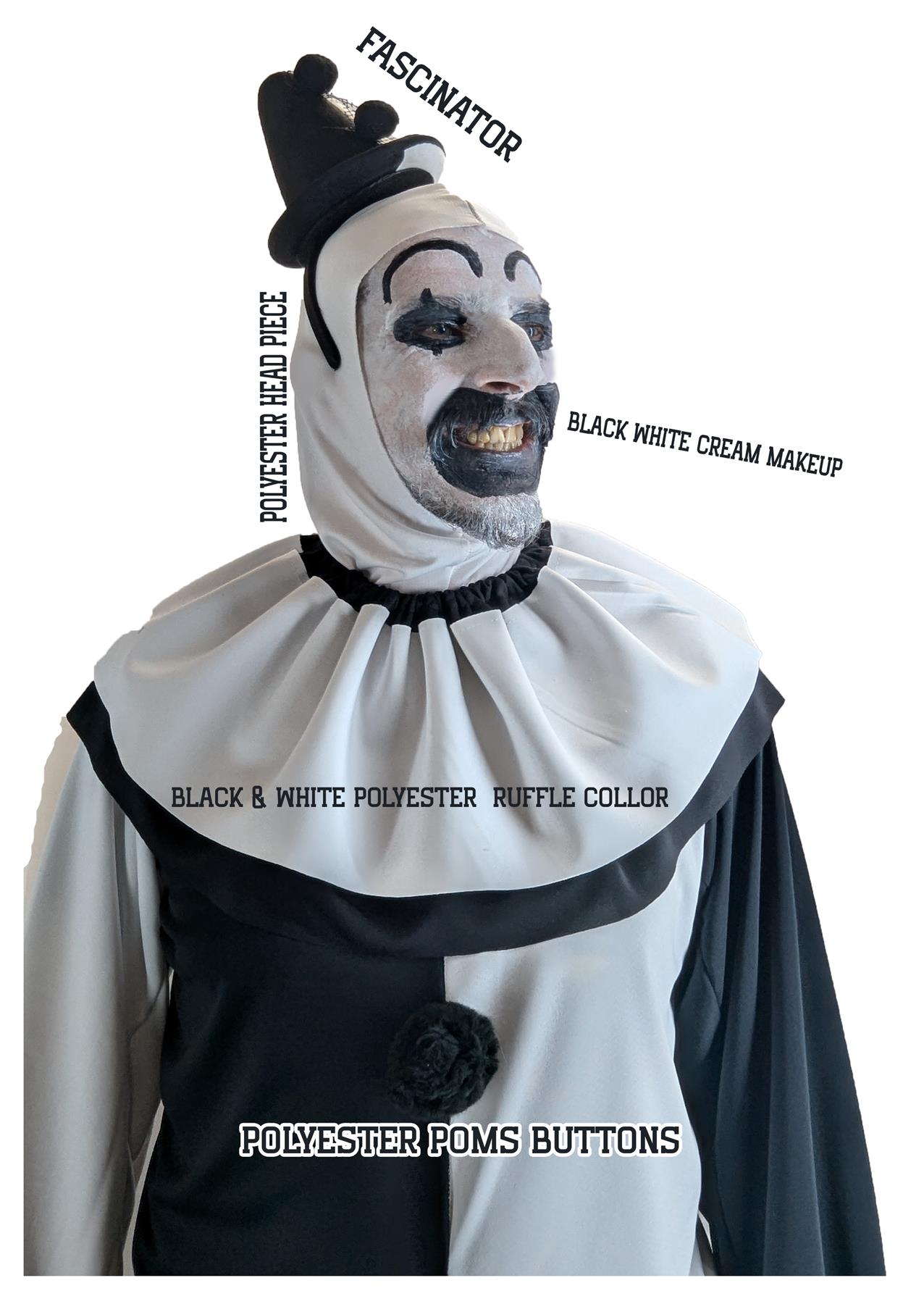Adults Terror Clown Halloween Circus Horror Movie Fancy Dress Costume - Picture 15 of 15