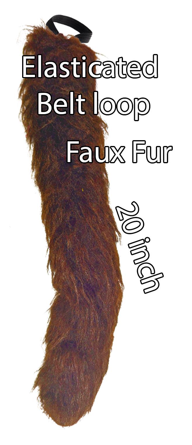Kinder 20 Zoll Tier Wolf Fuchs Katze Hund Eichhörnchen Kunstfell Schwanz Kostüm Accessoire - Bild 6 von 14