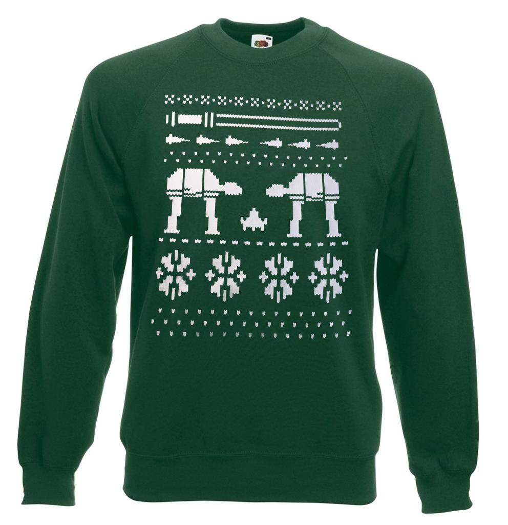 Adults Galaxy Wars Retro Xmas Sci Fi Movie Festive Green Unisex Christmas Jumper - Picture 5 of 7