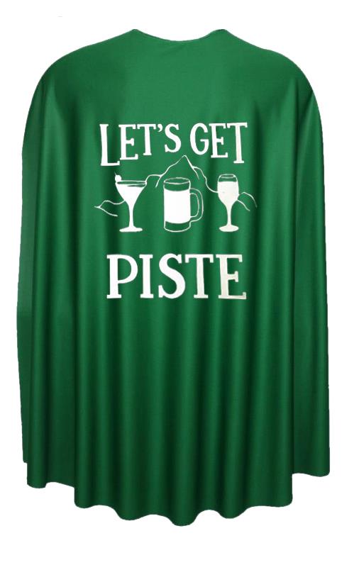 Adults 35" Lets Get Piste Ski Snowboard Winter Sports Fancy Dress Superhero Cape - Picture 4 of 8
