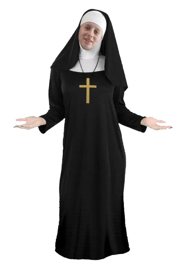Childs Nun Sister Robes Habit & Cross Clergy Religious Fancy Dress Costume - Picture 7 of 11