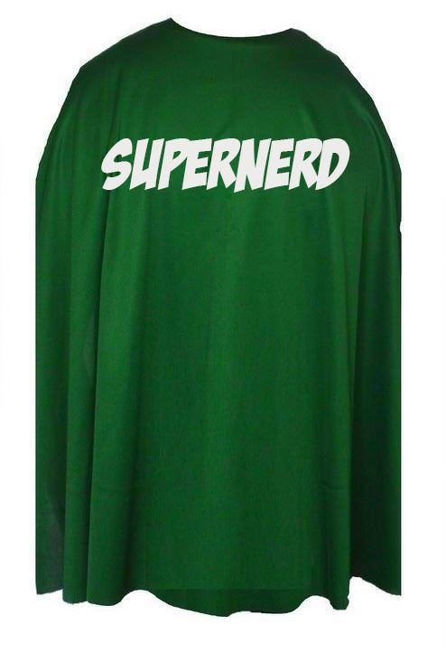 Adults 35" Length Super Nerd Dork Dweeb Superhero Cape - Picture 3 of 7