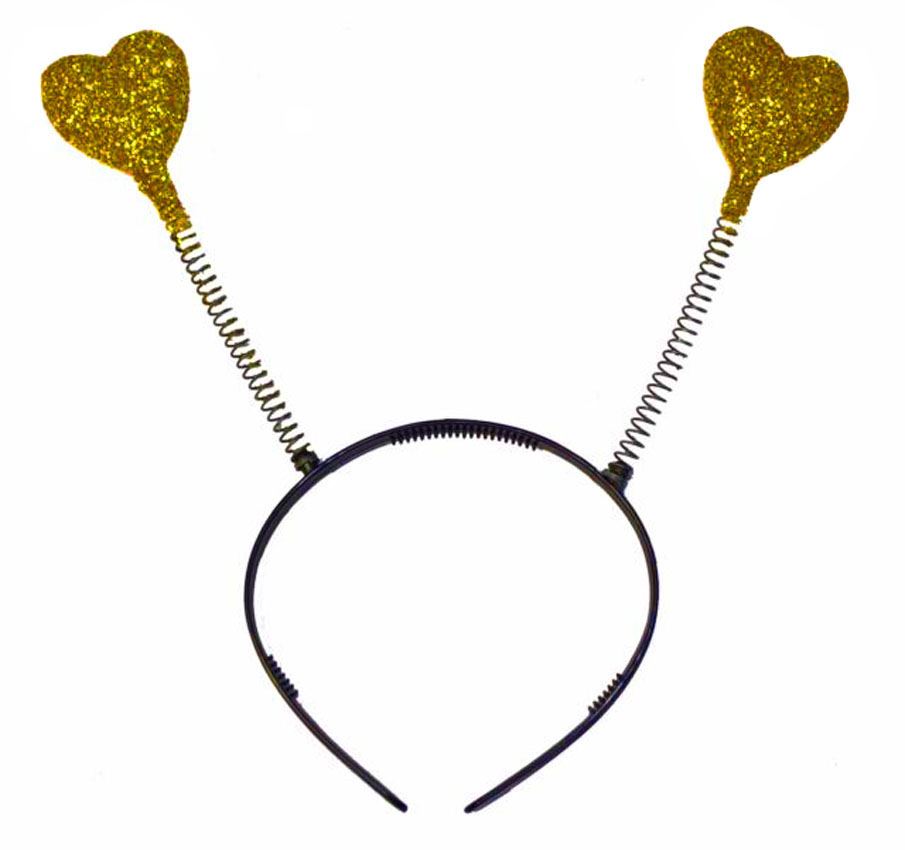Coloured Glitter Heart 1980s Ailien Head Boppers Fancy Dress Accessory - Picture 3 of 4