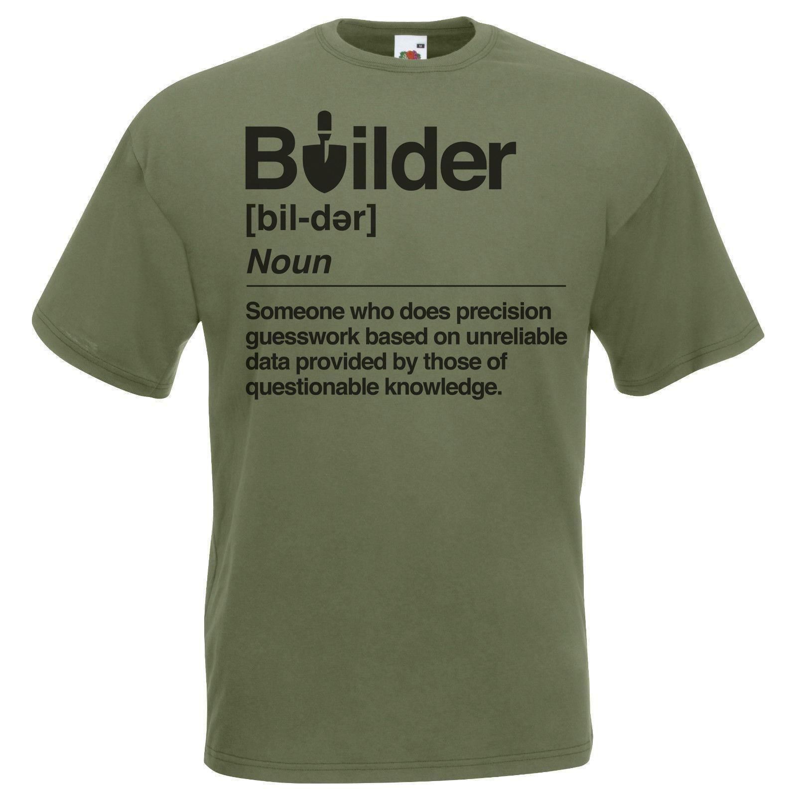 Unisex Olive Green Builder Defined Labourer Funny Profession TShirt eBay