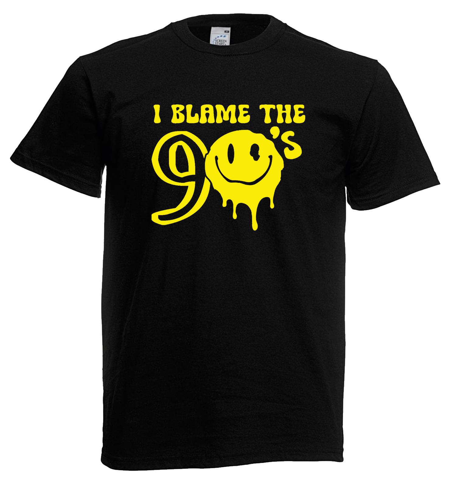 Adults I Blame The 90s Rave Festival Acid House Unisex Black T-Shirt - Picture 3 of 8