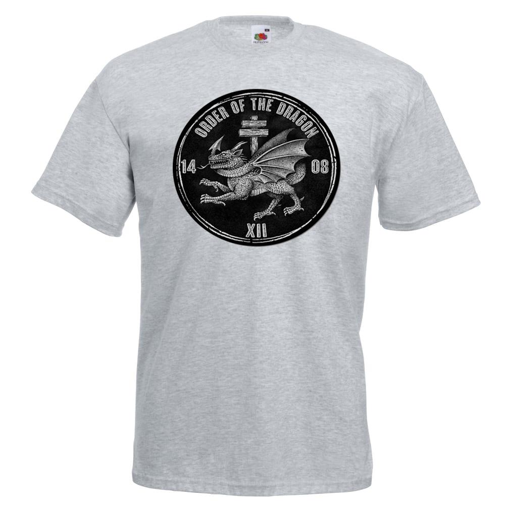 Mens Order of the Dragon 1408 Sigismund Chivalric Order Unisex Grey T-Shirt - Picture 5 of 8