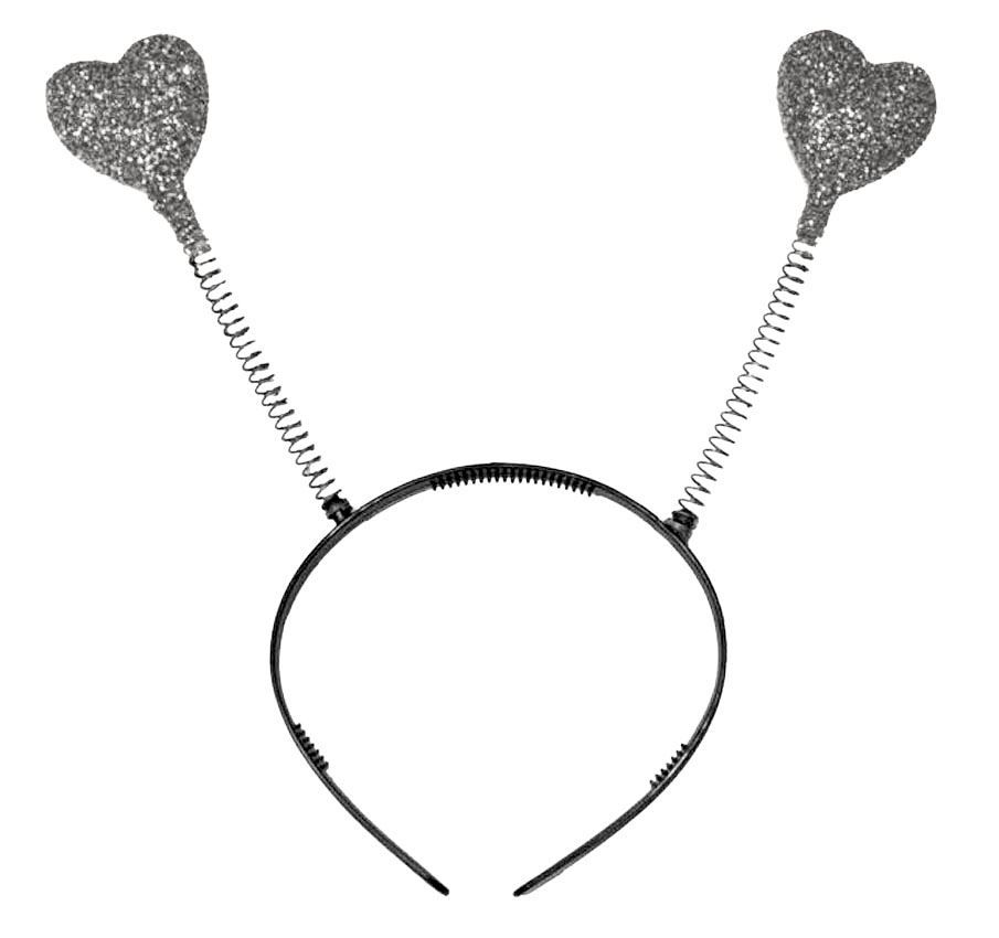 Coloured Glitter Heart 1980s Ailien Head Boppers Fancy Dress Accessory - Picture 4 of 4