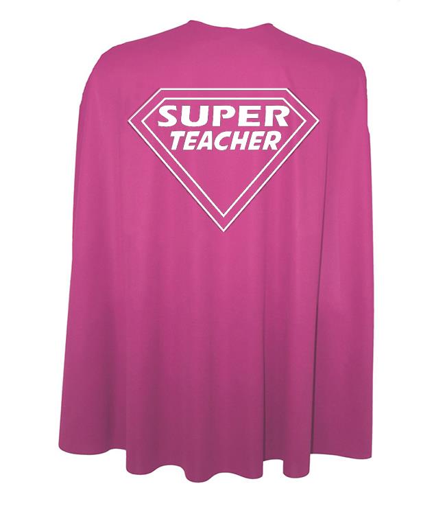 Adults 35" Length Super Teacher Superhero Cape School Hero Fancy Dress - Picture 5 of 8