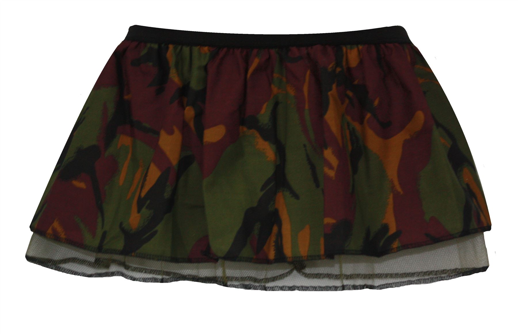 Army Girl Camo Soldier Waistcoat Pleated Tutu Pouch Fancy Dress UK Military